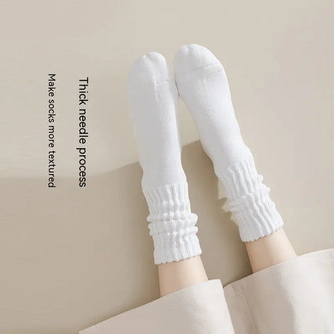 Winter Fleece-lined Thickened Middle Tube Cotton Thermal Terry Long Tube Casual Socks Looty Lush