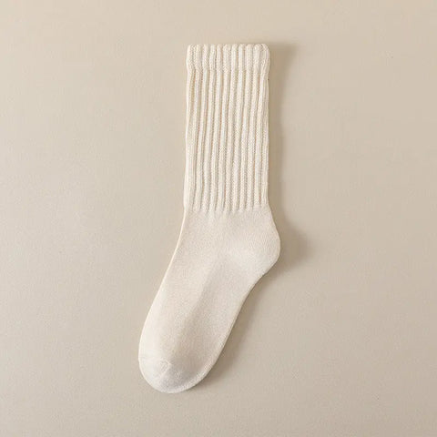 Winter Fleece-lined Thickened Middle Tube Cotton Thermal Terry Long Tube Casual Socks Looty Lush