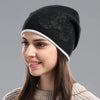 Winter Hat Sleeve Cap Thick Wool Women's Warm With Diamond Looty Lush