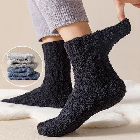 Winter Warm Fuzzy Coral Fleece Socks Women Men Velvet Thickened Home Sleepping Floor Socks Looty Lush