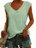 Women's Fashion Casual Solid Color V-neck Short Sleeve Top - paired with jeansLush