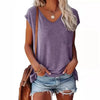 Women's Fashion Casual Solid Color And V-neck Short Sleeve Looty Lush