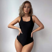 Women's Fashion Siamese Fit Solid Color Swimsuit Looty Lush