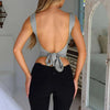 Women's Fashion Suspenders Top V-neck Backless T-shirt Vest Looty Lush