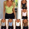 Women's Fashion Suspenders Top V-neck Backless T-shirt Vest - side view