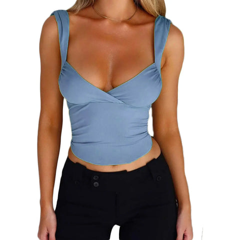 Women's Fashion Suspenders Top V-neck Backless T-shirt Vest Looty Lush