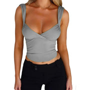 Women's Fashion Suspenders Top V-neck Backless T-shirt Vest Looty Lush