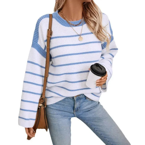 Women's Knitwear Loose-fitting Pullover Round-neck Sweater Looty Lush