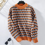 Women's Knitwear Round Neck Loose Pullover Stripes Looty Lush