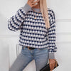 Women's Knitwear Round Neck Loose Pullover Stripes Looty Lush