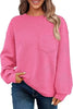 Women's Long-sleeved Drop-shoulder Round Neck Sweater Texture Looty Lush