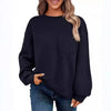 Women's Long-sleeved Drop-shoulder Round Neck Sweater Texture Looty Lush