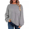 Women's Long-sleeved Drop-shoulder Round Neck Sweater Texture Looty Lush