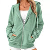 Women's Long-sleeved Sports Fashion Zipper Hooded Sweatshirt Top Looty Lush