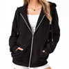 Women's Long-sleeved Sports Fashion Zipper Hooded Sweatshirt Top Looty Lush