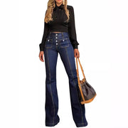 Women's Patchwork Jeans Slim Fit Slimming Stretch Flared Pants Looty Lush