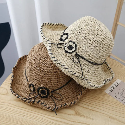 Women's Summer UV Protection Foldable Straw Hat Looty Lush