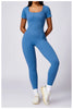 Women's Tight Seamless Back One-piece High-strength Thread Short-sleeved Fitness Sports Jumpsuit Looty Lush