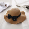 Women's Wavy Edge Big Brim Straw Hat Korean Travel Looty Lush