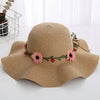 Women's Wavy Edge Big Brim Straw Hat Korean Travel Looty Lush