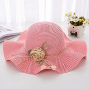 Women's Wavy Edge Big Brim Straw Hat Korean Travel Looty Lush