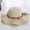 Women's Wavy Edge Big Brim Straw Hat Korean Travel Looty Lush