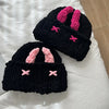 Wool Hat Cute Little Devil Mask Horn Hood Thickened Warm Knitted Hat Sweet Cool Style Autumn And Winter Looty Lush