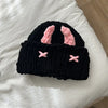 Wool Hat Cute Little Devil Mask Horn Hood Thickened Warm Knitted Hat Sweet Cool Style Autumn And Winter Looty Lush