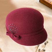 Wool Peaked Cap Casual Woolen Felt Hat Looty Lush