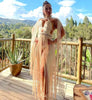 Women's Hand-woven Tassel Dress Creative Beach Travel Sexy Split Chest Wrap Looty Lush