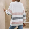 V-neck Sweater Women's Classic Striped Single-breasted Cardigan Looty Lush