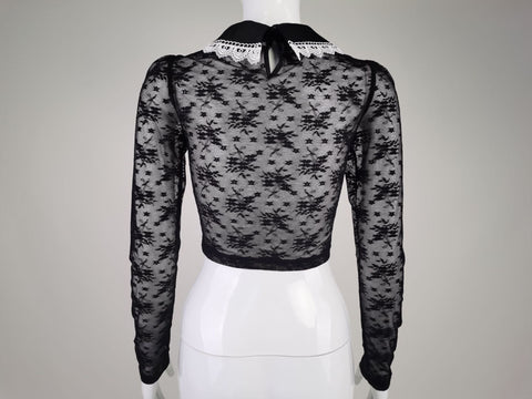 Looty Lush Long Sleeve Elegant Waist Shirt Lace Shirt