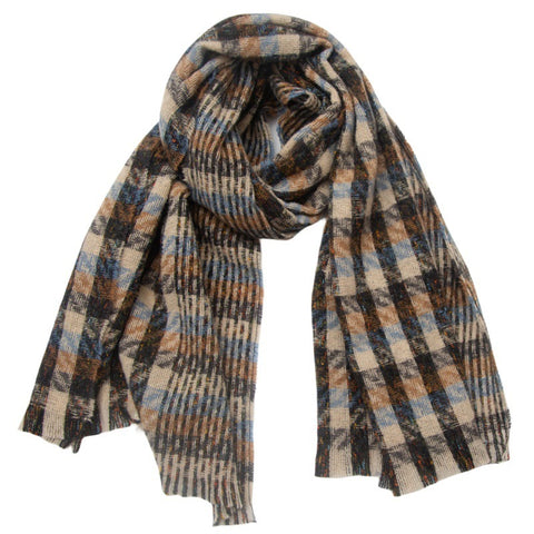 European And American Autumn And Winter Bristle Short Beard Small Plaid Scarf Shawl Looty Lush