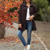 New Women's Polo Collar Solid Color Casual Bow Woolen Coat Looty Lush