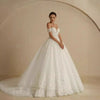 Off-shoulder Bridal Main Wedding Dress Elegant Court Style High-grade Luxury French Light Door Yarn Looty Lush