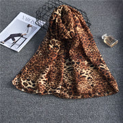 Female Fashion Simple Leopard Print Chiffon Scarf Looty Lush