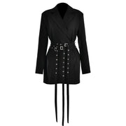 Sexy Long Sleeve Slim Fit Belt Stitching Blazers Looty Lush