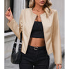 Casual Long-sleeve Solid Color Jacket Motorcycle Leather Coat Tops For Women Outwear Looty Lush