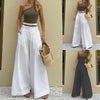 Women's Autumn Fashion Temperament Pure Color High Waist Wide Leg Casual Trousers Looty Lush