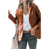 Elegant Slim-fit Lapel Single Breasted Solid Color PU Leather Long-sleeved Top Looty Lush