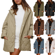 Diamond Quilted Hooded Lightweight Jacket For Women Looty Lush