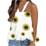 Looty Lush Women's Fashion Halter Ruffled Sleeveless Top