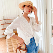 Looty Lush French Design Women's Lace Shirt Temperament Blouse