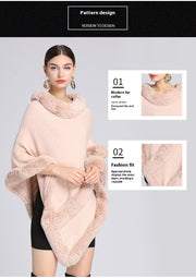 Imitation Rex Rabbit Fur Collar Cape And Shawl Looty Lush