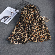 Female Fashion Simple Leopard Print Chiffon Scarf Looty Lush