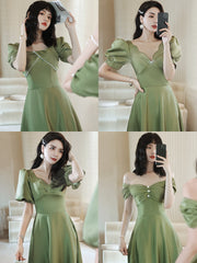 2024 Avocado Green Sisters Group Dress Skirt Women Satin Spring Looty Lush