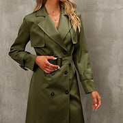 European And American Autumn Women's Double Breasted Fashion Casual Trench Coat Looty Lush