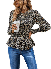 Looty Lush Long Sleeve Tunic Printed Shirt Top