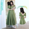 2024 Avocado Green Sisters Group Dress Skirt Women Satin Spring Looty Lush