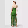 Green Halter Spaghetti Straps Tassel Dinner Ball Dress Looty Lush